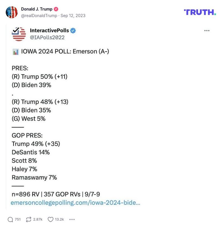 Post image from Donald Trump