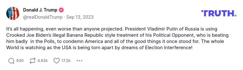 Post preview from Donald Trump