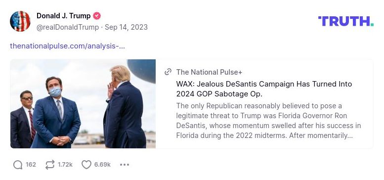 Post image from Donald Trump