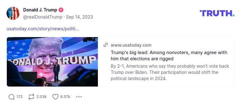 Post image from Donald Trump