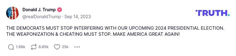 Post image from Donald Trump