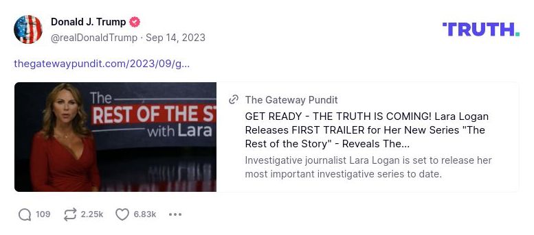 Post image from Donald Trump