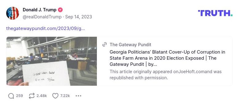 Post image from Donald Trump