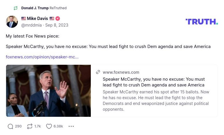 Post image from Donald Trump