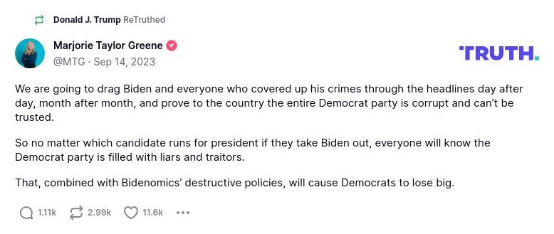 Post image from Donald Trump