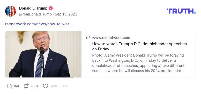 Post image from Donald Trump