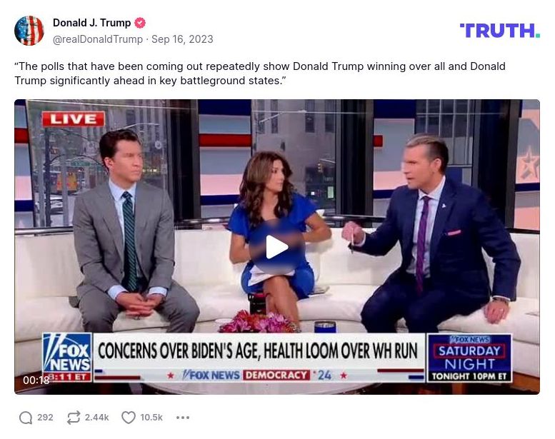 Post image from Donald Trump