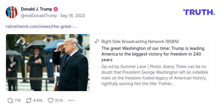 Post image from Donald Trump