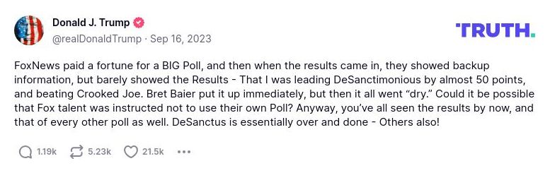 Post image from Donald Trump