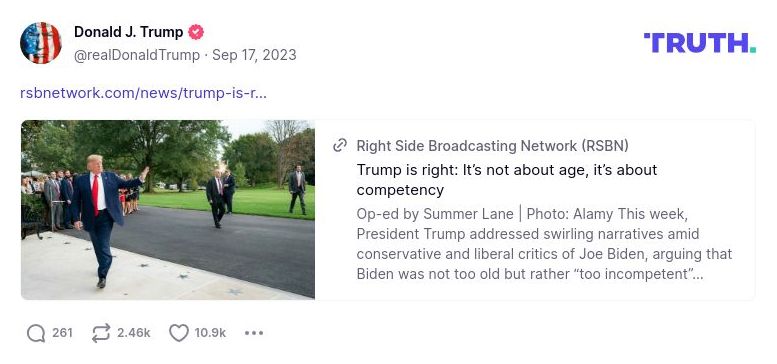 Post image from Donald Trump