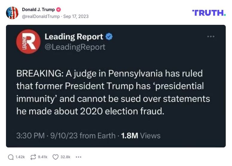 Post image from Donald Trump