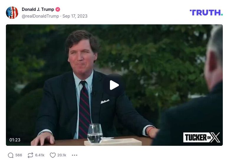 Post image from Donald Trump