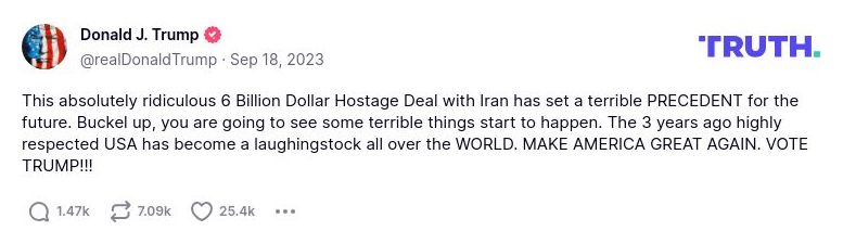 Post preview from Donald Trump