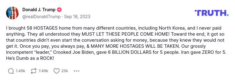 Post preview from Donald Trump