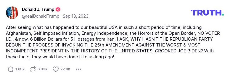 Post preview from Donald Trump