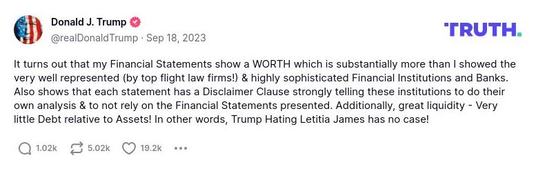 Post image from Donald Trump