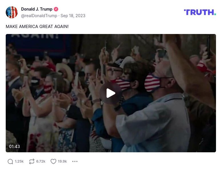 Post image from Donald Trump