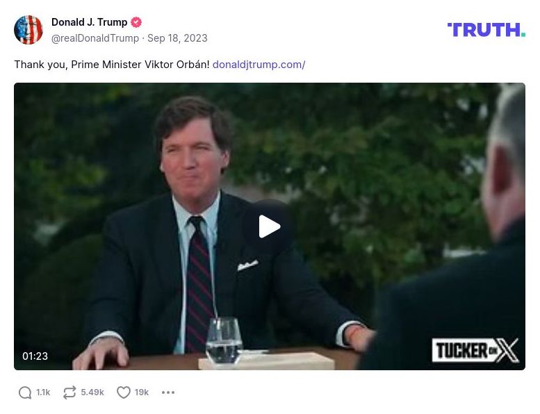 Post image from Donald Trump