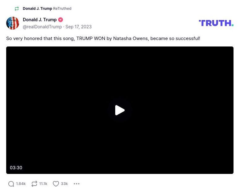 Post image from Donald Trump