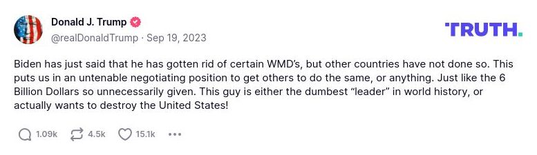 Post image from Donald Trump