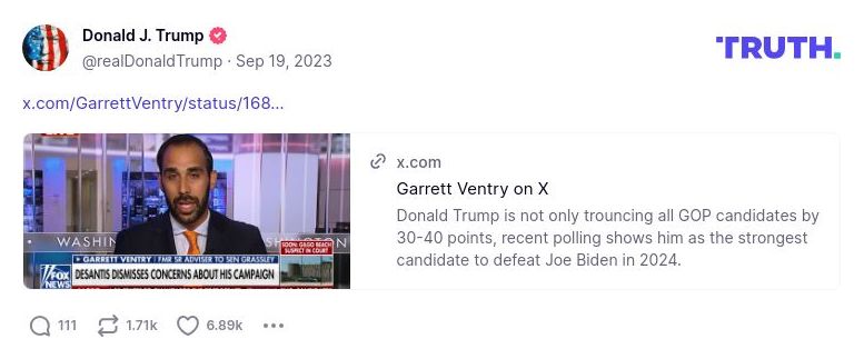 Post image from Donald Trump