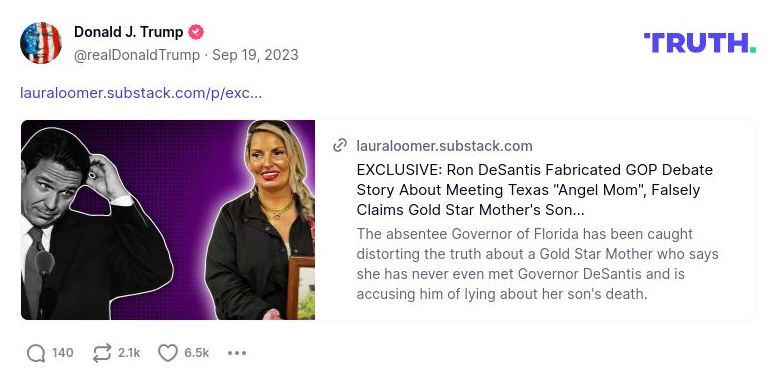 Post image from Donald Trump