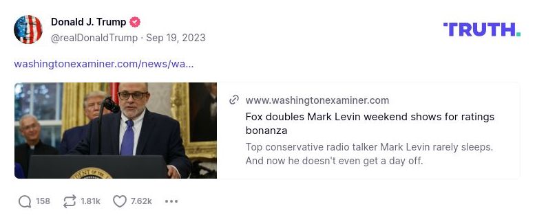 Post image from Donald Trump