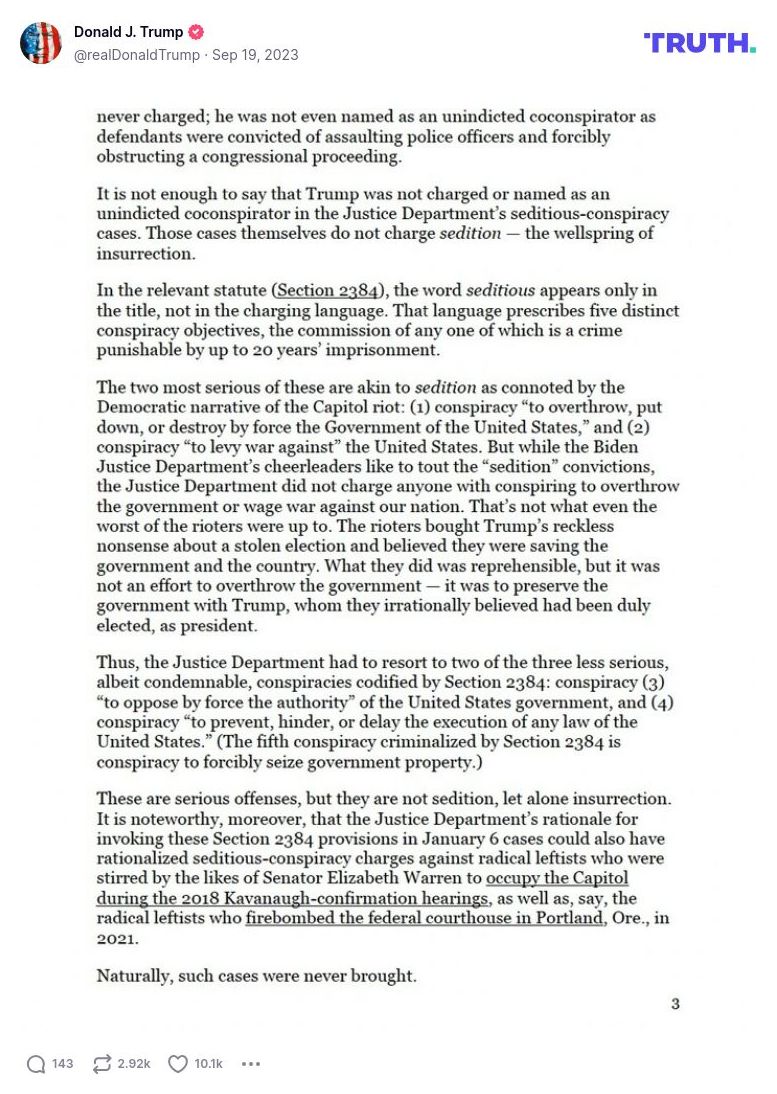 Post image from Donald Trump