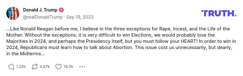 Post image from Donald Trump