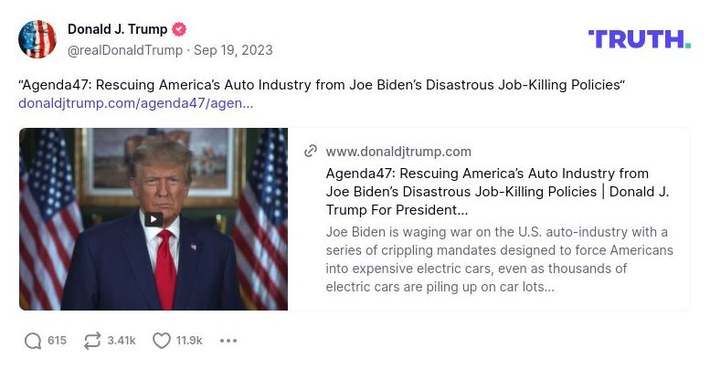 Post image from Donald Trump