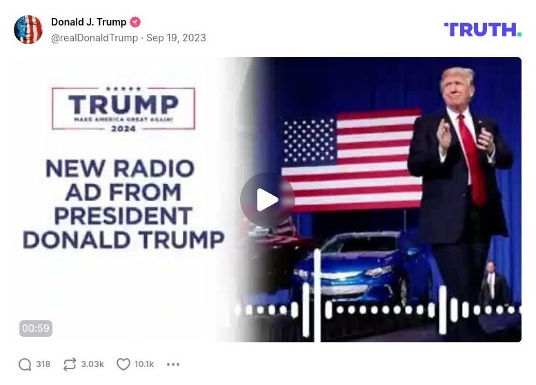 Post image from Donald Trump