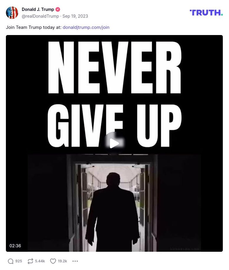 Post image from Donald Trump