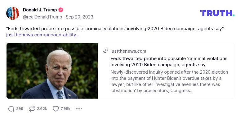 Post image from Donald Trump