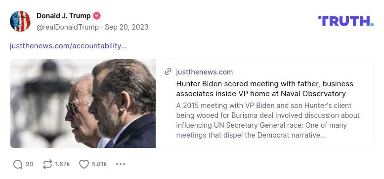 Post image from Donald Trump