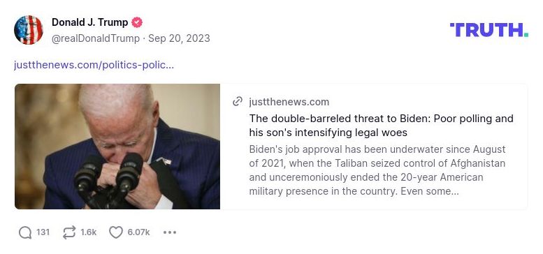 Post image from Donald Trump