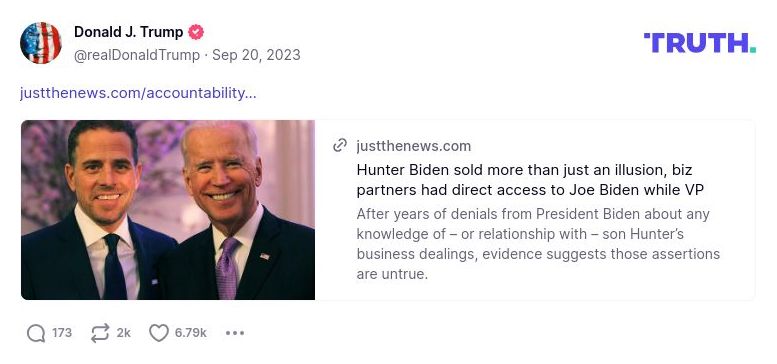 Post image from Donald Trump