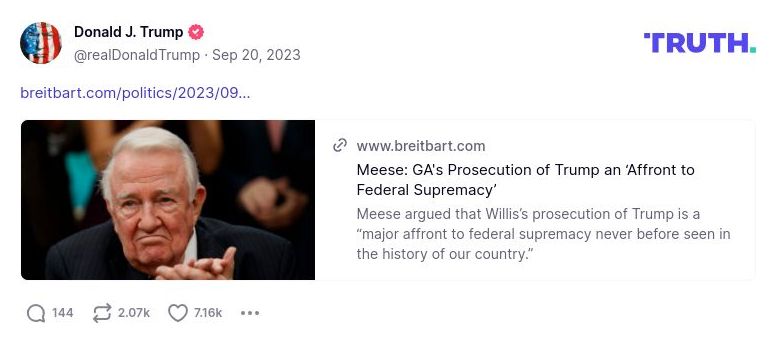 Post image from Donald Trump