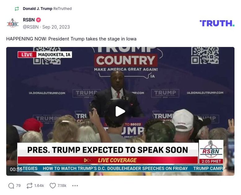 Post image from Donald Trump