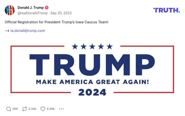 Post image from Donald Trump