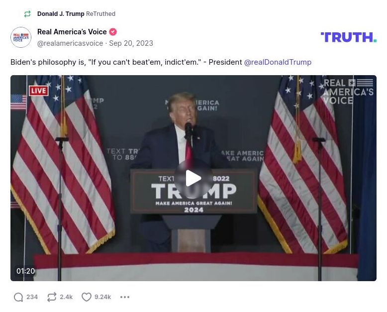 Post image from Donald Trump