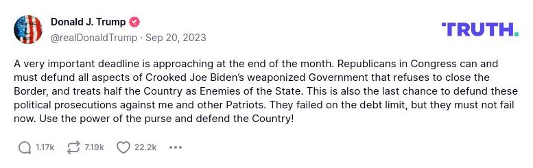 Post image from Donald Trump