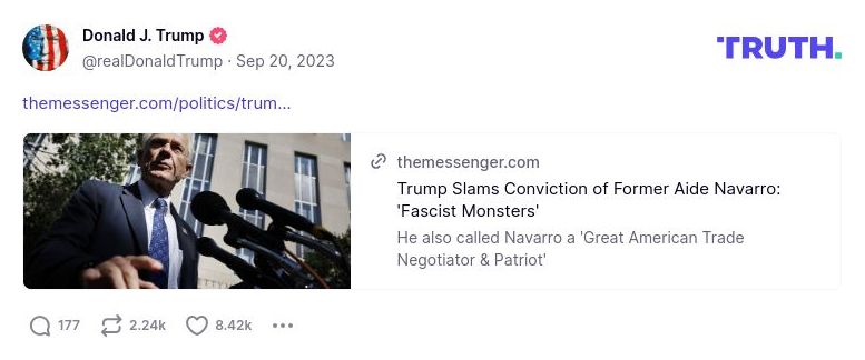 Post image from Donald Trump