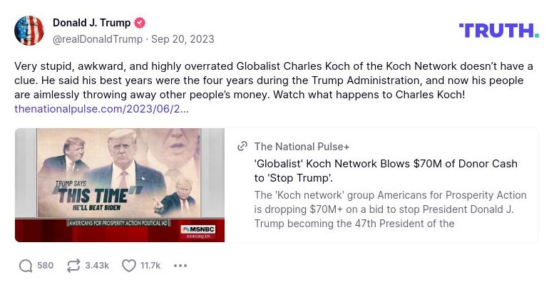 Post image from Donald Trump