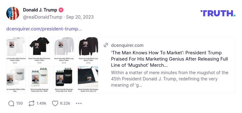 Post image from Donald Trump