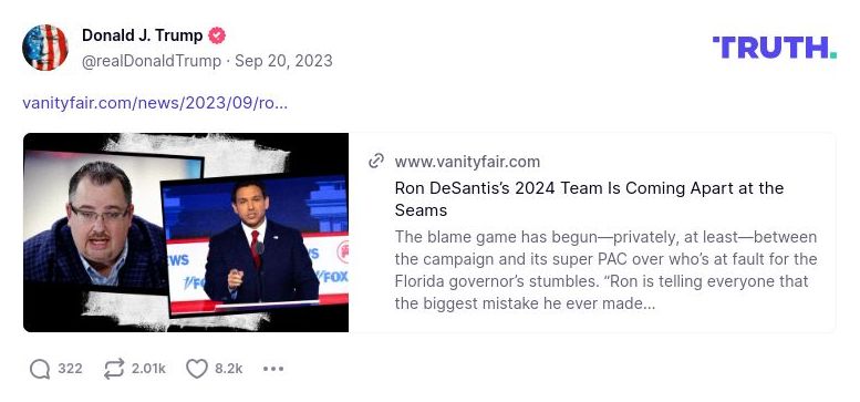 Post image from Donald Trump