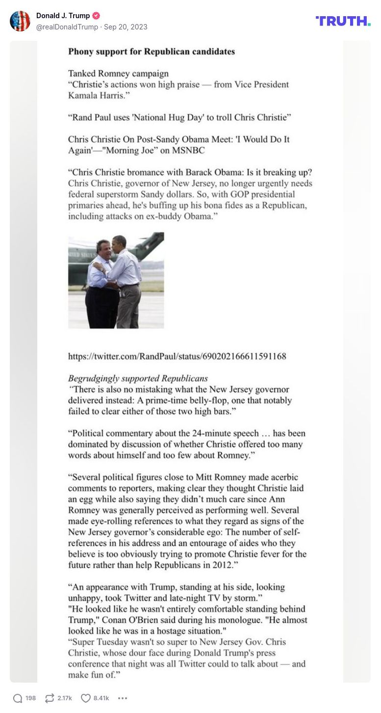 Post image from Donald Trump