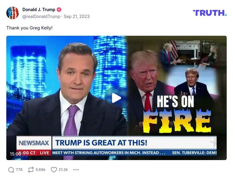 Post image from Donald Trump