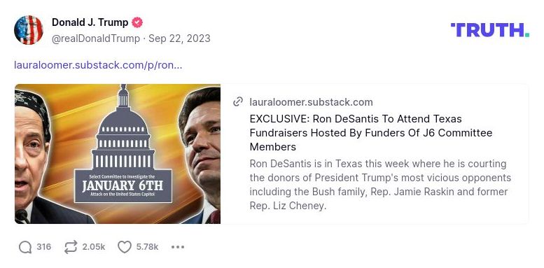 Post image from Donald Trump