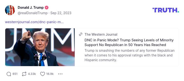 Post image from Donald Trump