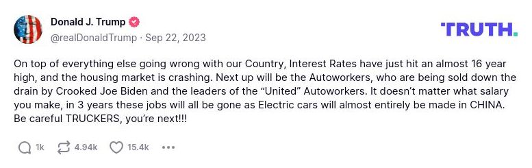 Post preview from Donald Trump